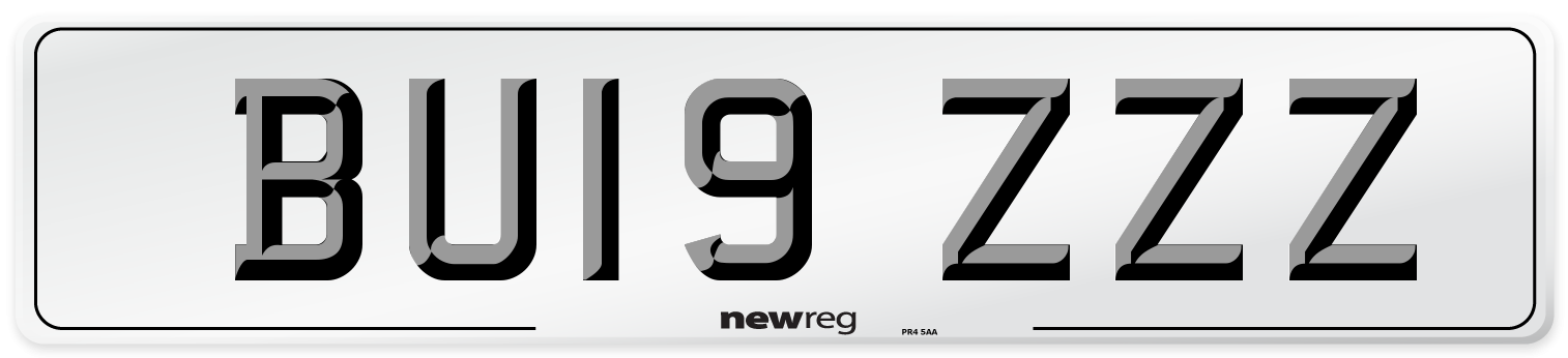 BU19 ZZZ Number Plate from New Reg